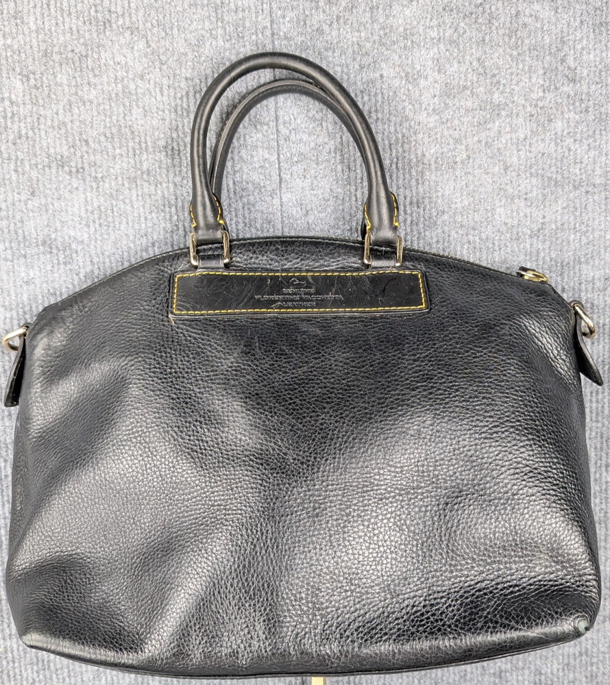 Dooney & Bourke Florentine Vachetta Satchel Black Pebbled Leather Vintage Purse