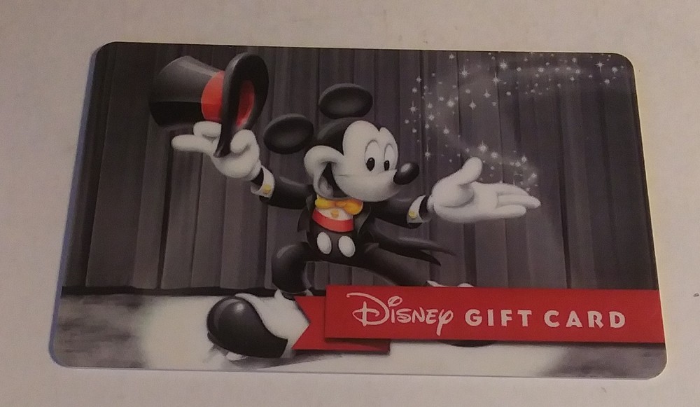 Disney Gift Card Mickey Mouse Top Hat Design No Balance-image