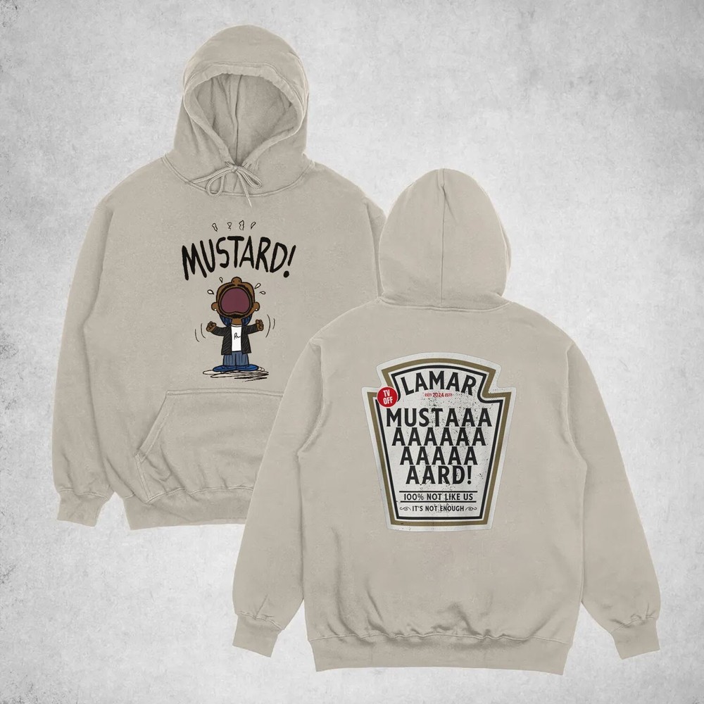 Kendrick Lamar MUSTARD Hoodie, Two Sided MEME Kendrick Lamar Mustard Hoodie