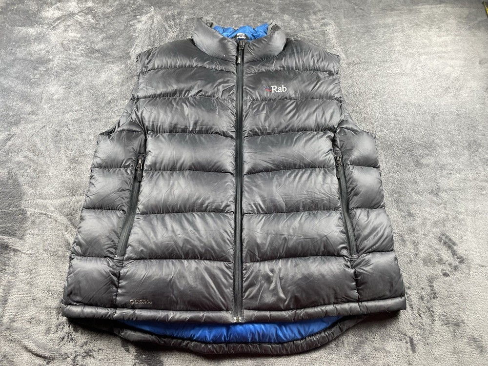 Rab Neutrino Gilet Puffer Men's 2xl Grey Down Fill Body Warmer Full Zip Outdoors