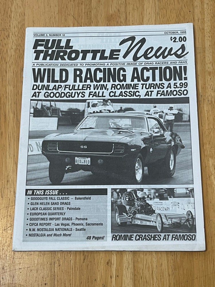 Full Throttle News Racing Magazine October 1996 Issue-image
