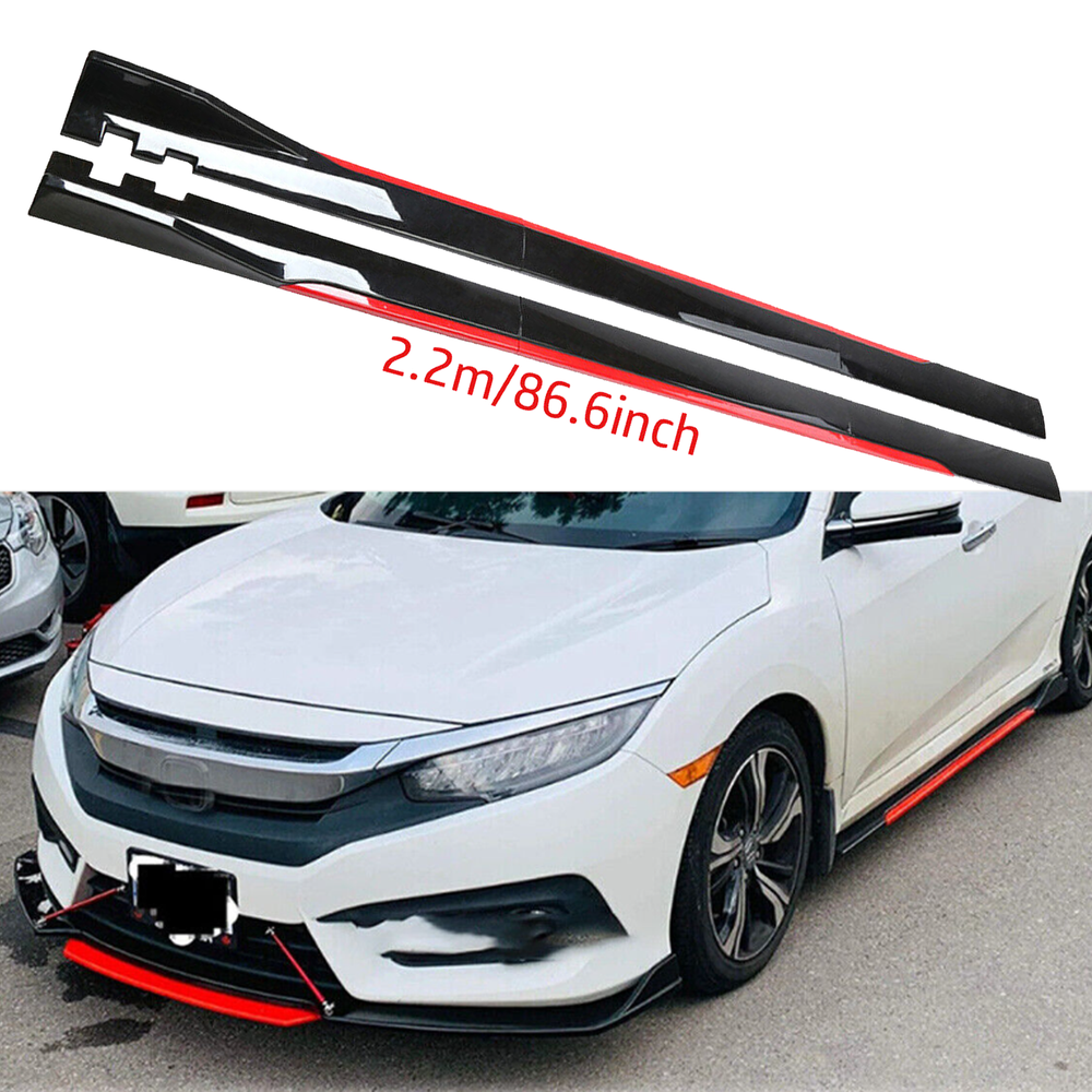 For Honda Insight Side Skirt Extension Body Kit Splitter Spoiler Glossy Black
