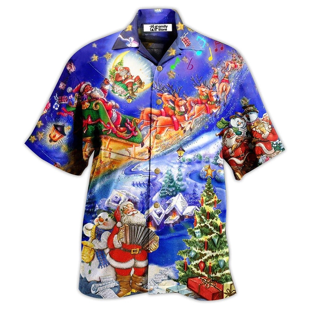 Santa Love Christmas Hawaiian Shirt for Men – US Size, Vibrant Summer Style, Perfect Holiday Gift, New Arrival