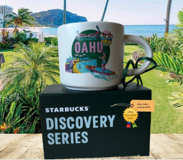 Starbucks OAHU Mini Mug Ornament 2 oz Hawaii Discovery Series