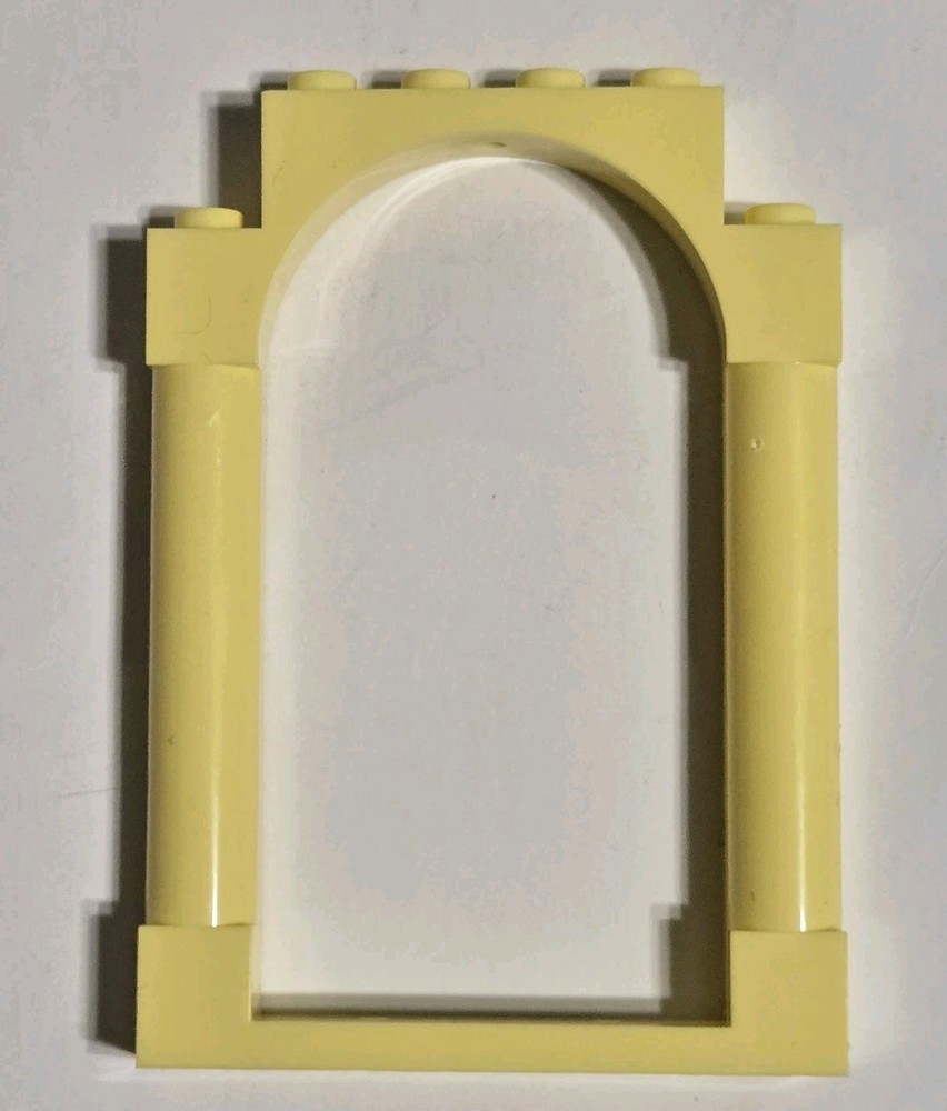 Lego 40066 Door Frame 1x6x7 Arched with Notches Rounded Pillars Yellow