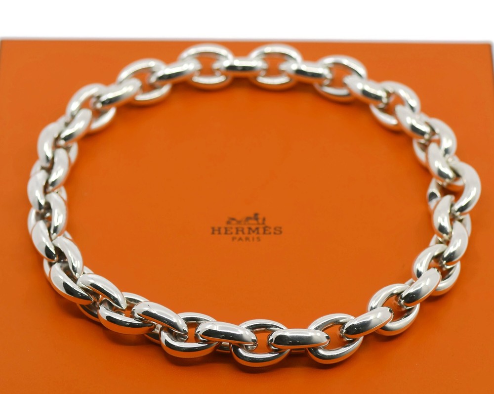 Hermes Acrobate GM Sterling Silver Necklace