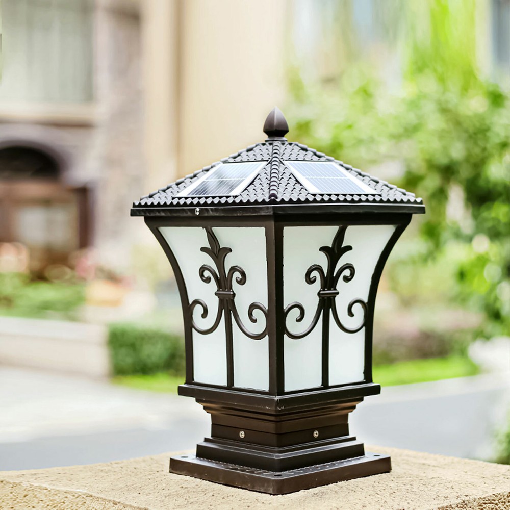 Solar LED Post Light for Outdoor Fence Garden Landscape Pillar Lighting US