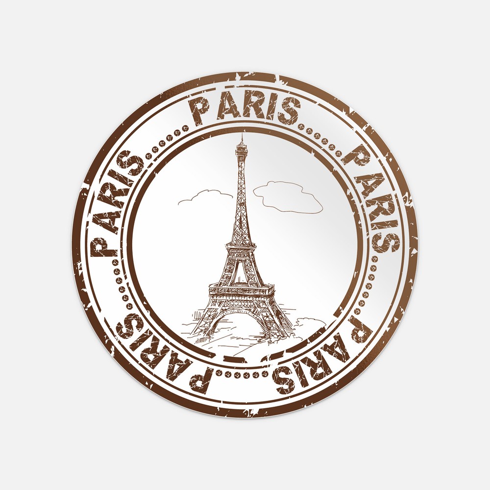 Paris Eiffel Tower France Europe Travel Grunge Stamp Vinyl Sticker Decal