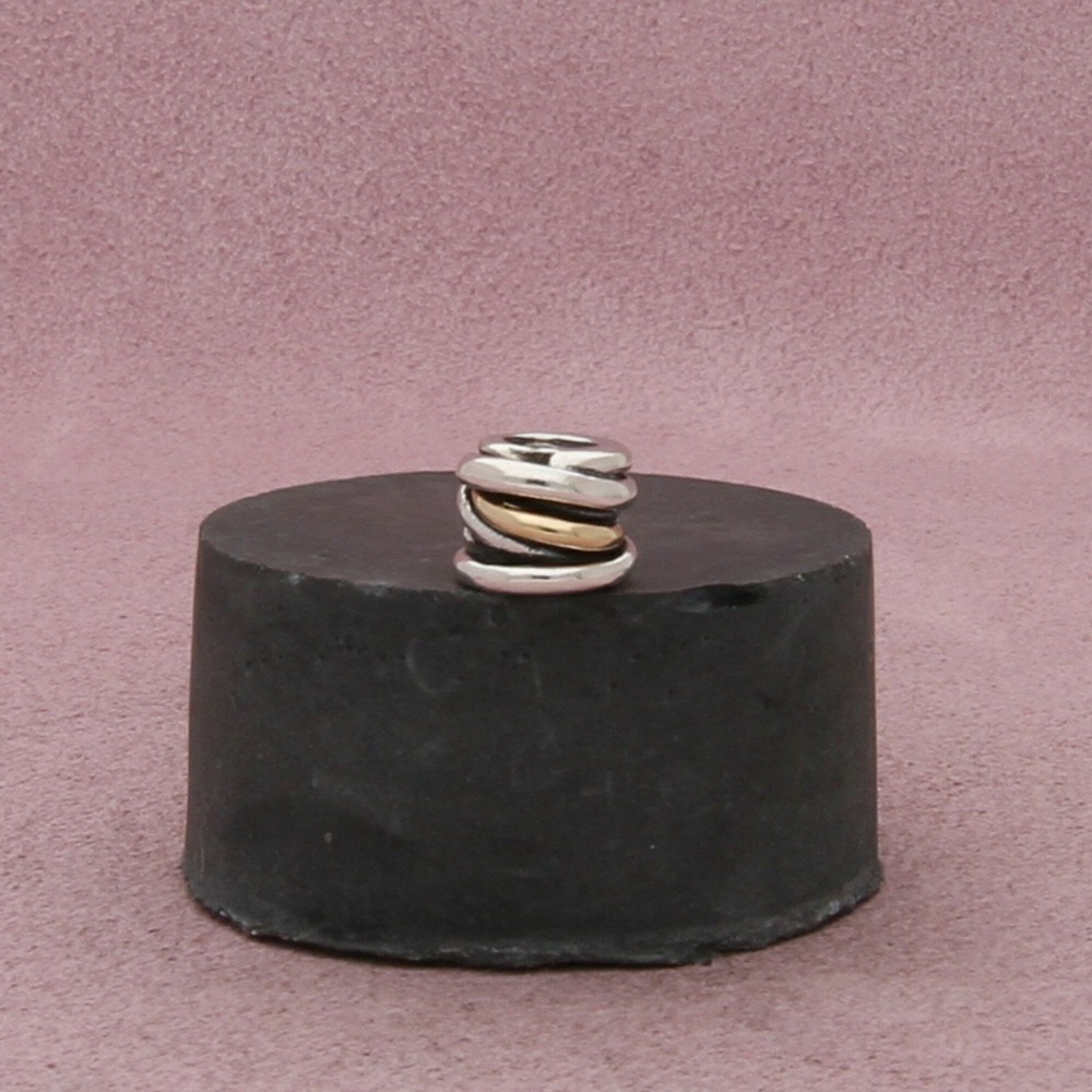 pandora sterling silver & 14k gold two tone cluster bead charm pendant