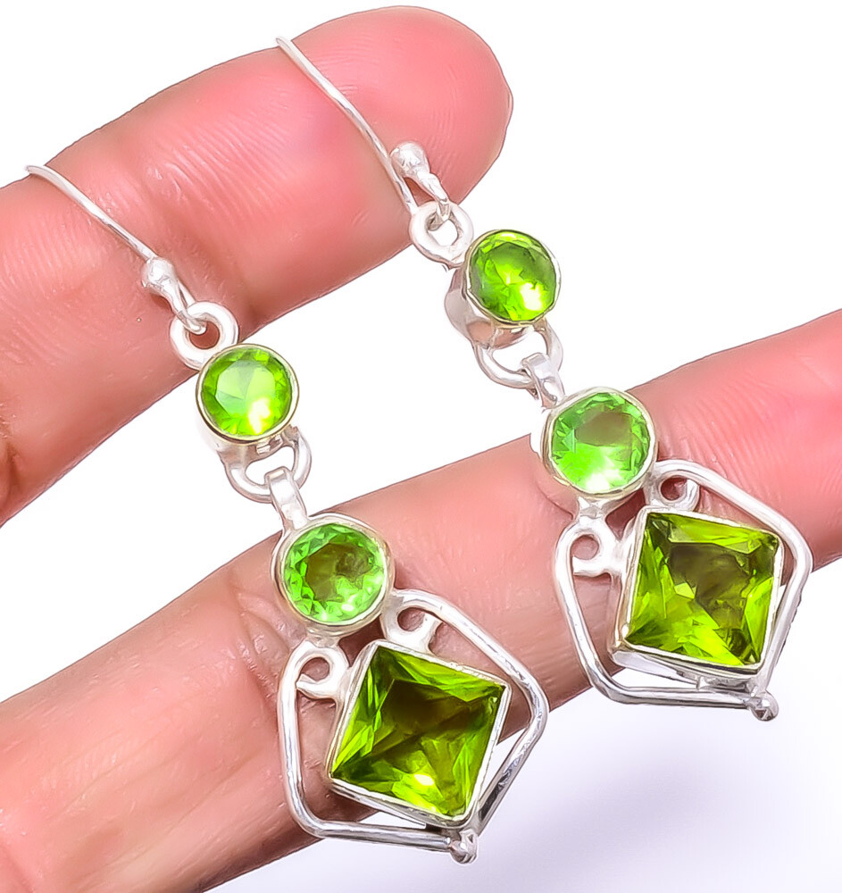 Peridot 925 Sterling Silver Handmade Earring Jewelry 2.03