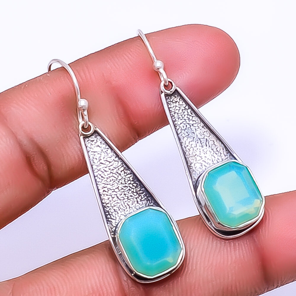 Milky Opal Sterling Silver Earrings 1.76