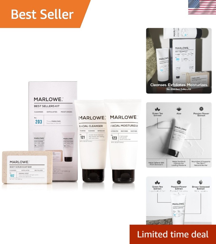 Ultimate Men's Grooming Trio: Body Scrub Soap, Cleanser & Hydrating Moisturizer