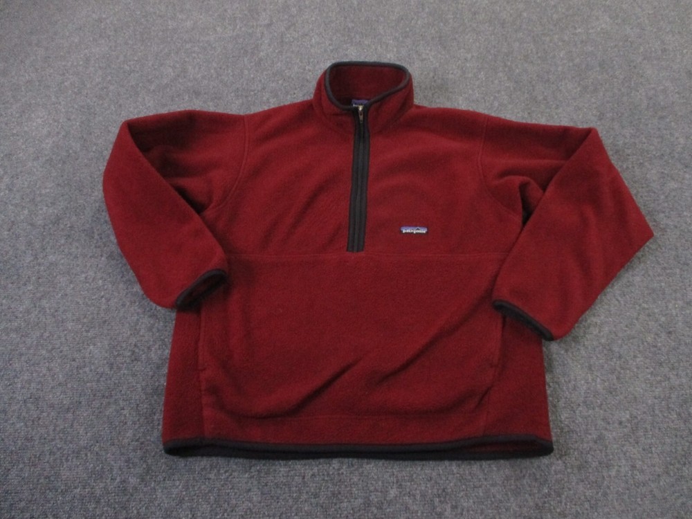 Vintage Patagonia Womens M Red Synchilla Fleece Jacket for Hiking