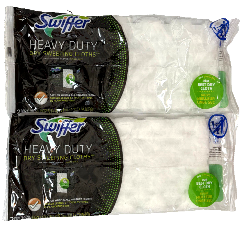 2 Packs Swiffer Heavy Duty Dry Sweeping Cloths Deep Pockets Total 4 Dry Cloths