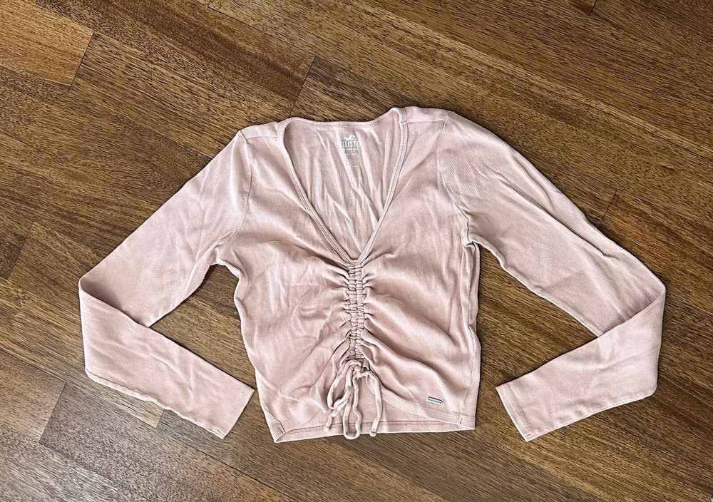 Hollister Womens Baby Tee Peach Crop Top M Medium