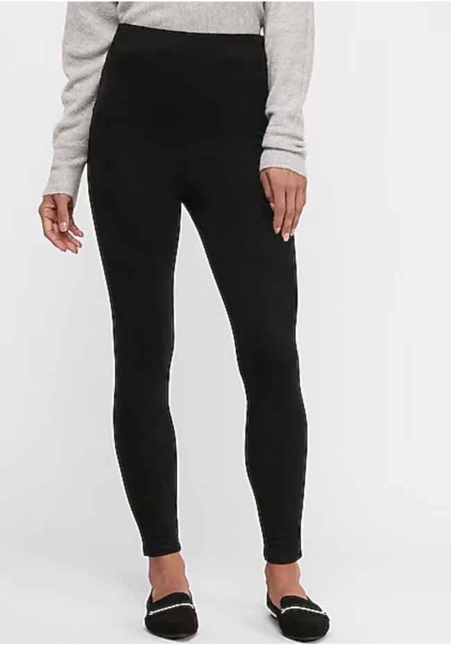 Women’s Express Faux Suede Leggings Size Large Inseam 26.5 Inches High Rise