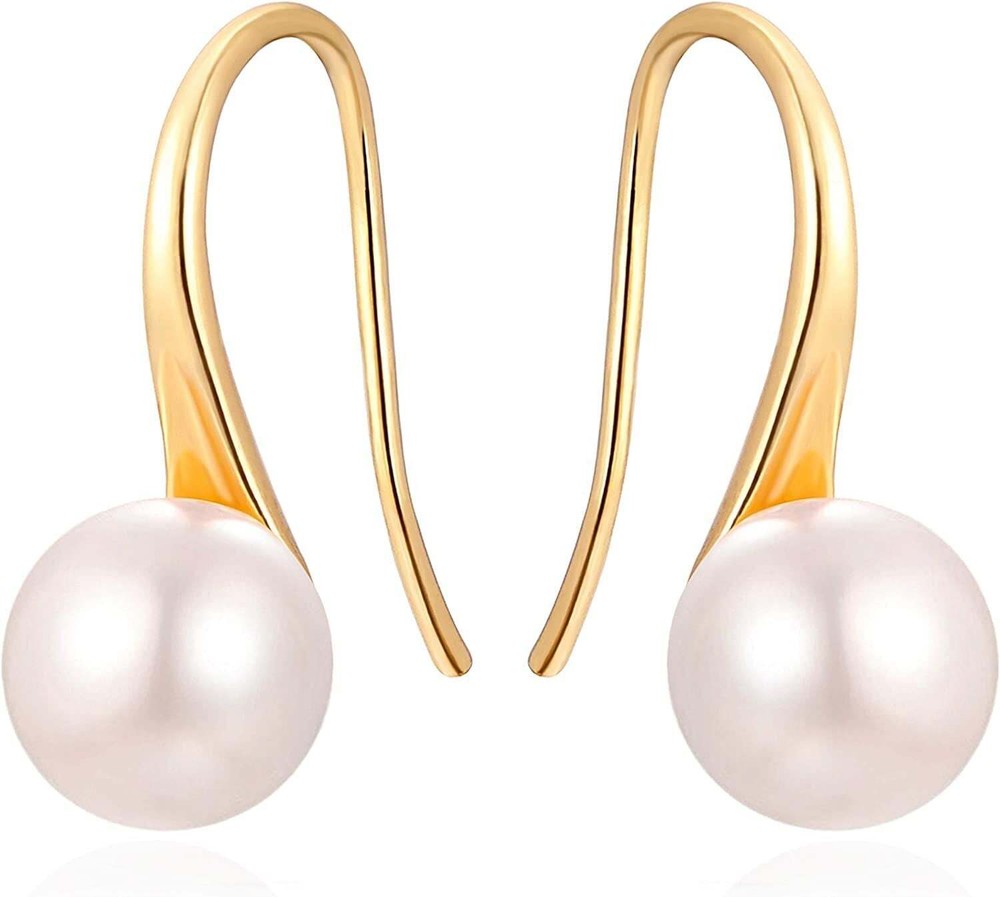 925 Sterling Silver Hoop Handpicked AAA+ Quality 7.5-8mm White Freshwater