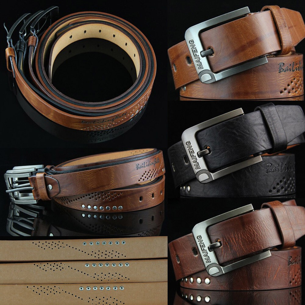 Classic Brown Genuine Leather Belt for Men with Soft Waistband