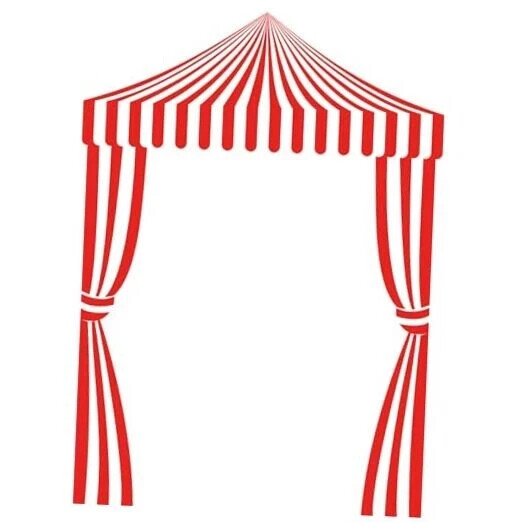 3 Pcs Carnival Party Decorations Circus Tent Awning Halloween Red Striped Style