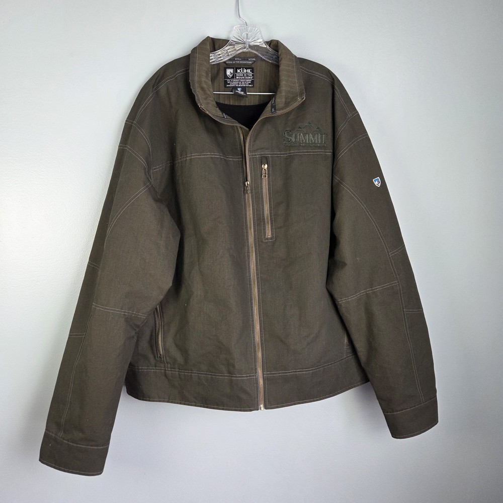 Kuhl Burr Vintage Patina Dye Jacket 3XL Olive Full Zip Canvas Outdoor Workwear
