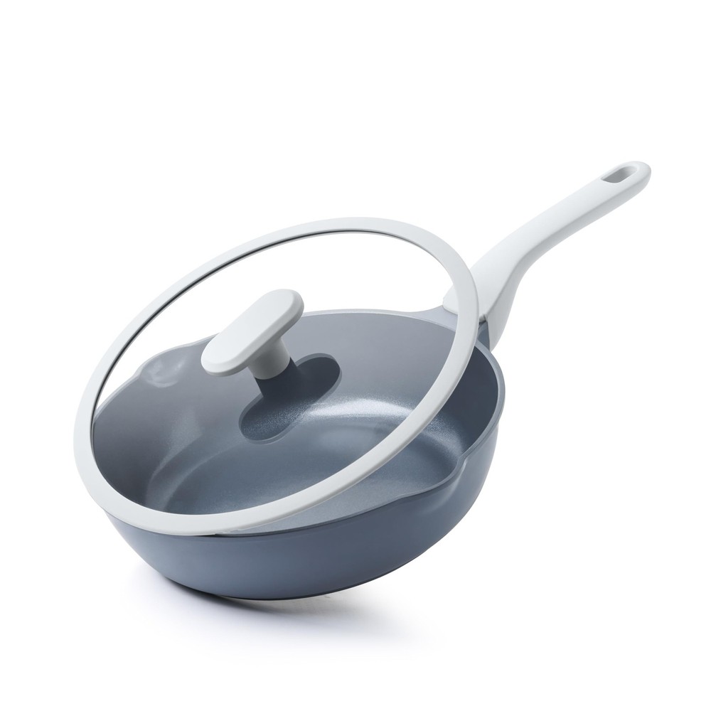 Ceramic Nonstick 10/12 Inch Deep Saute Pan with Lid Non Toxic Double Side Coating