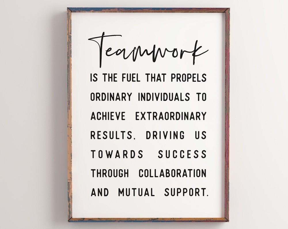 Teamwork Quotes Printable Art Motivational Wall Art For Office Home Office