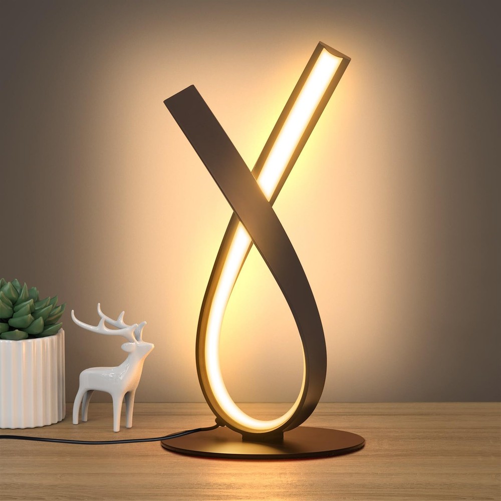 Modern Dimmable LED Spiral Table Lamp for Contemporary Living Room Decor