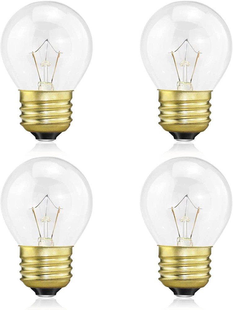 Oven Light Bulb 40 Watt, G45 Clear - High Temp 120v 415 Lumens E26 Standard Base