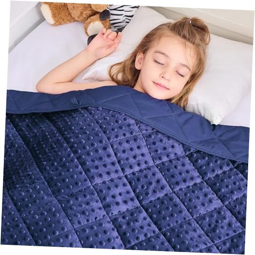 5 lb Kids Weighted Blanket in Blue - Minky Throw 36x48 Inches