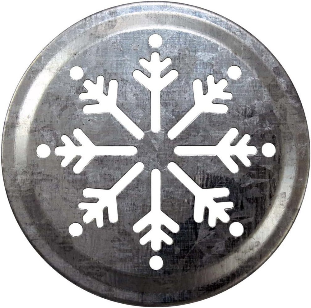 Snowflake Cutout Galvanized Metal Lid Inserts for Mason Jars (10 Pack, Silver