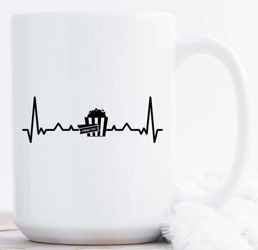 Heartbeat Movie Mug Movie Mug Movie Lover Mug Movie Lover Gift Cinema Mug Heart