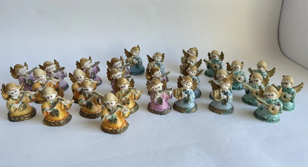 Vintage Angel Music Ornament Italy Christmas Ornament Lot Of 28 RARE Gold Wings
