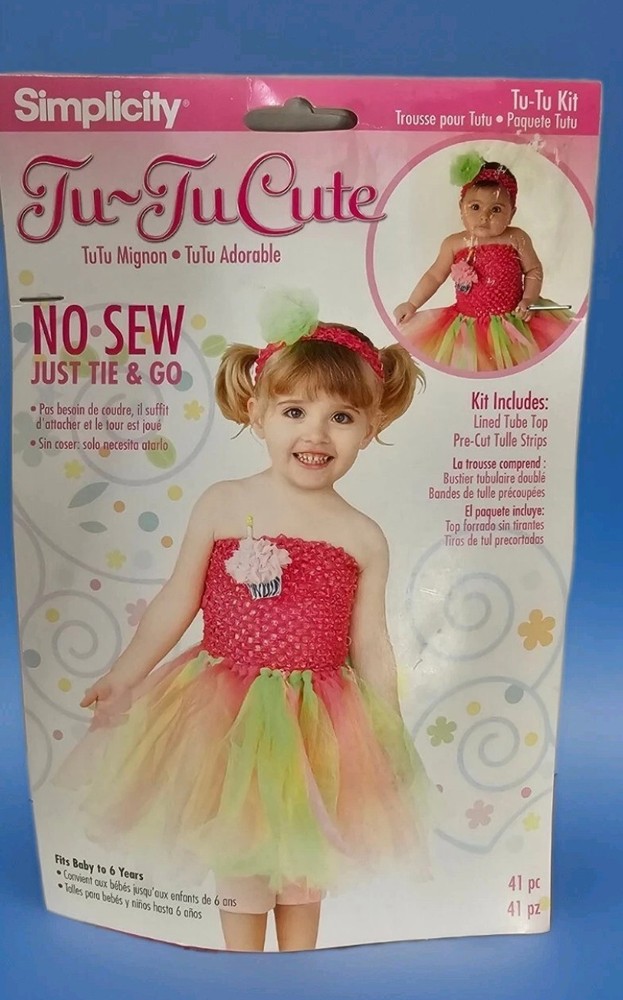 No-Sew Pink Tutu DIY Halloween Costume Kit for Babies NB-6M