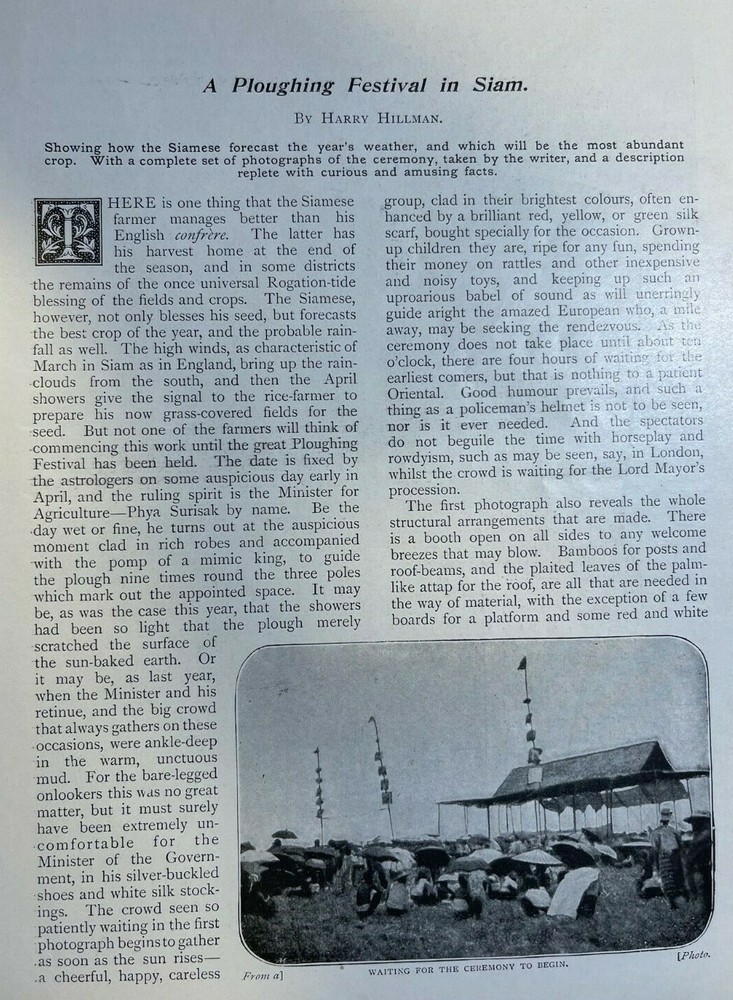1898 Plowing Festival in Siam illustrated