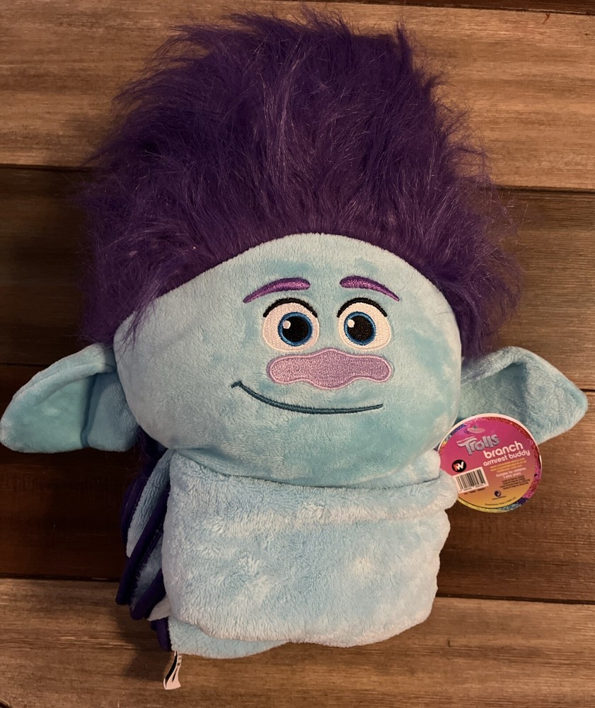 TROLLS Branch Armrest Buddy Stuffed Plush Travelling Toy with Blanket!