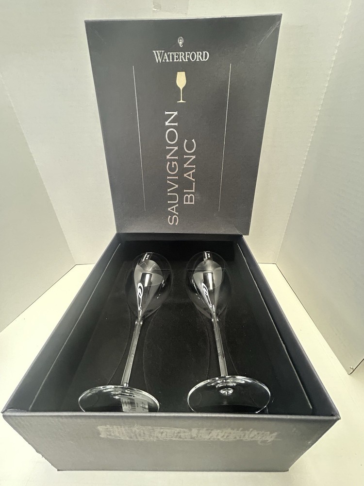 Elegant Waterford Sauvignon Blanc Wine Glasses Set of 2 Handcrafted in Slovenia