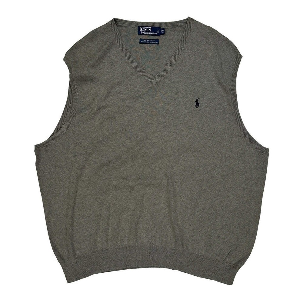 Polo By Ralph Lauren Sweater Vest - 3XL Gray Cotton
