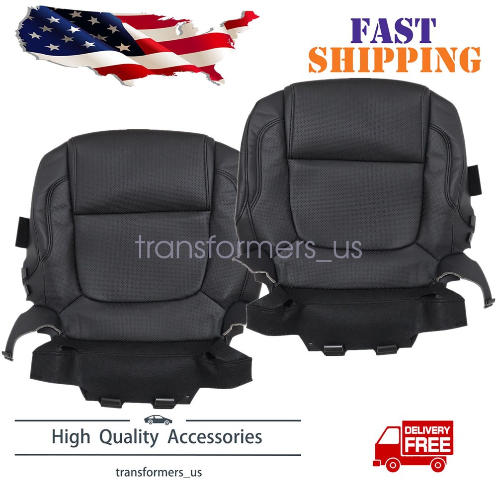2011-2015 Fits FORD Explorer Driver & Passenger Bottoms Leather Seat Cover Black