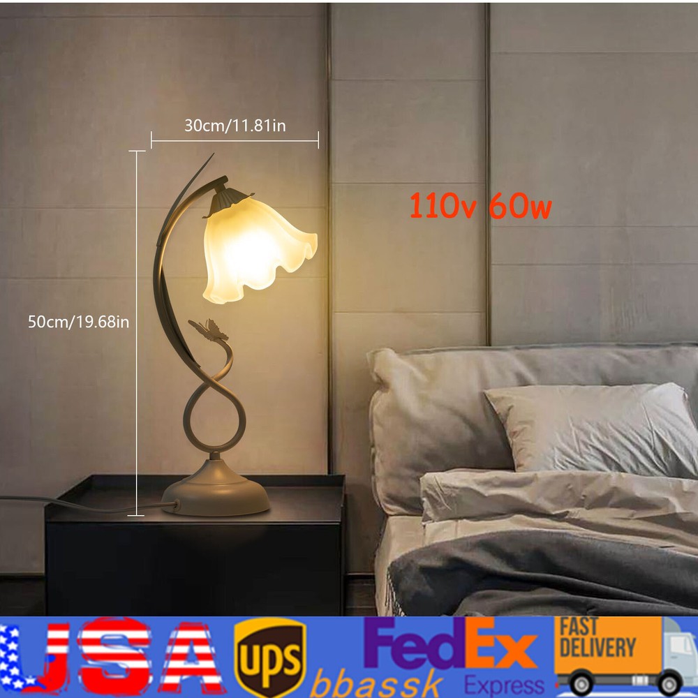 Bedside Reading Lamp Flower-shaped Table Lamp Free Standing Desk Lamp Decor 60W