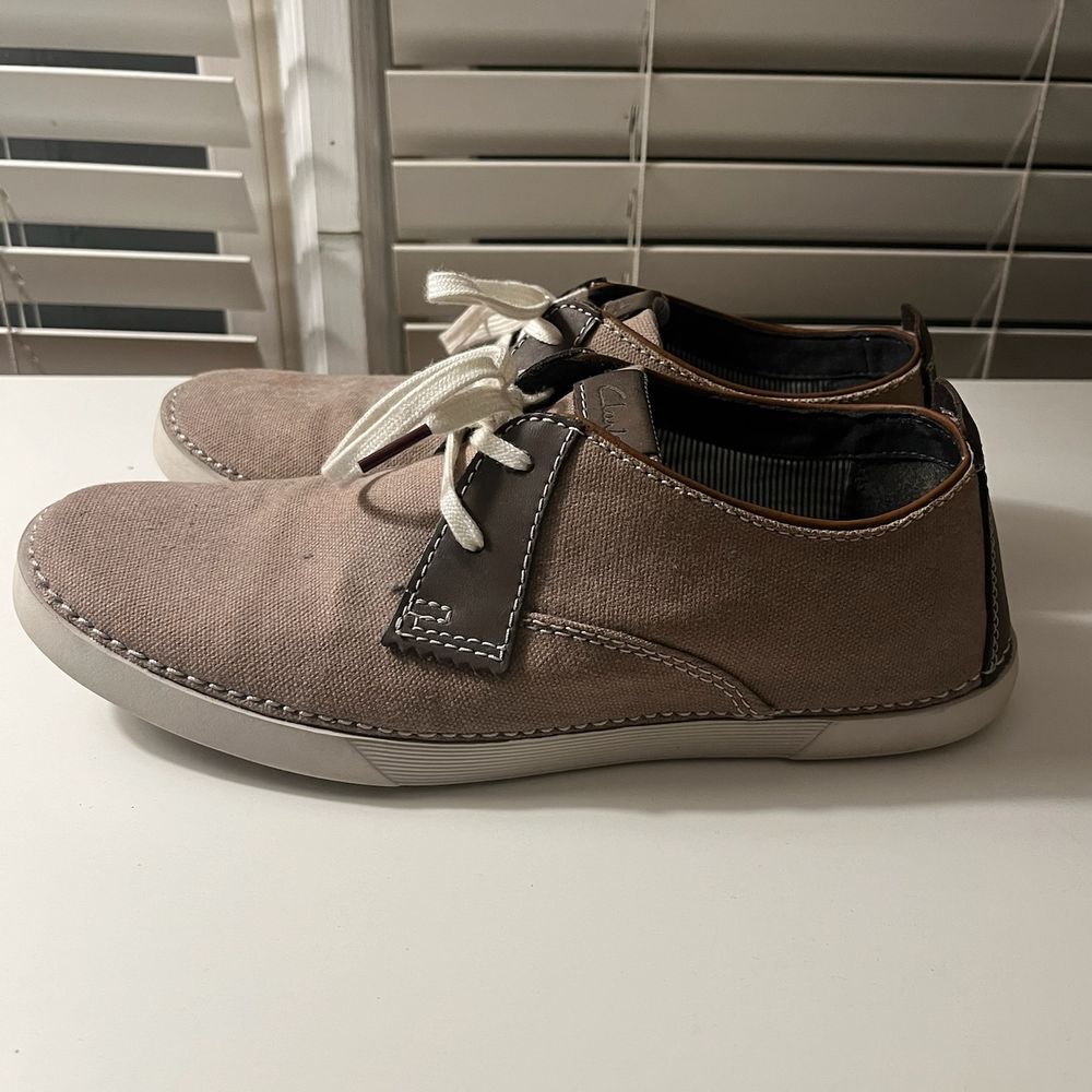 Clarks Collection Canvas Lace-Up Sneakers Comfort Shoes Men's 7.5