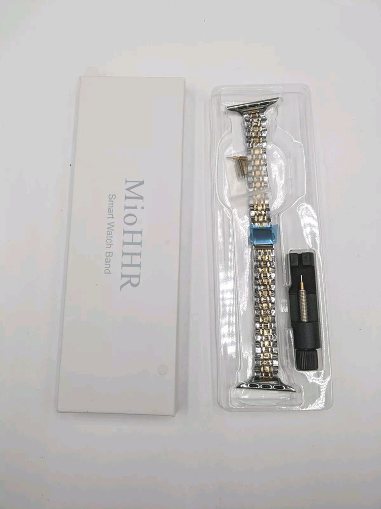 MioHHR Stainless Steel Watch For Apple Watch Goldtone Silvertone 40mm 42mm 44mm