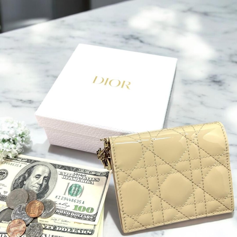 Lady Dior Compact Canage Bifold Wallet in Luxury Leather - Brand New