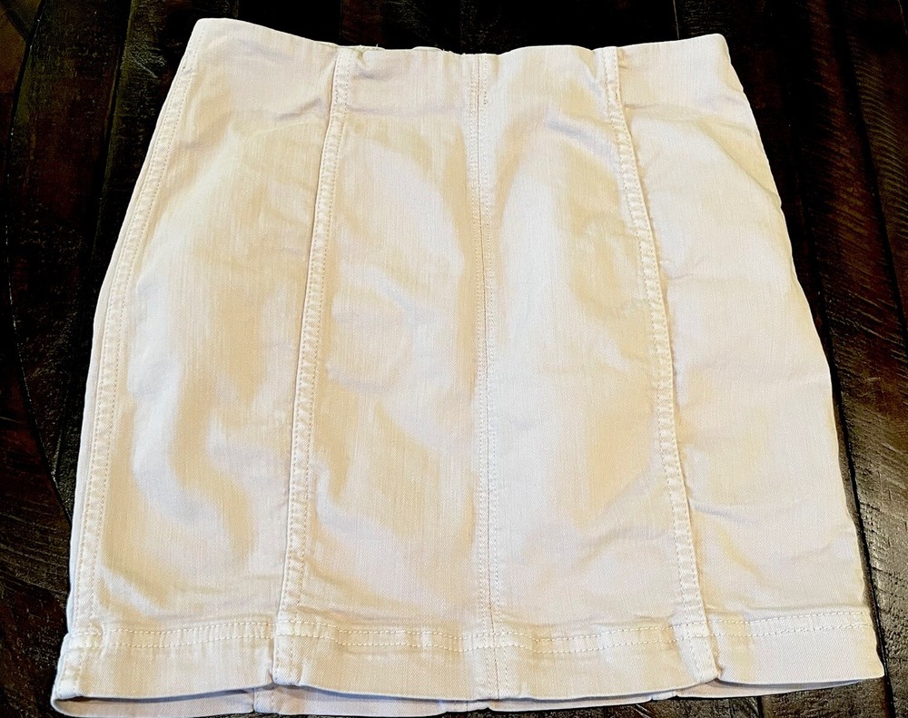 Free People Modern Femme Mini Skirt Women's Size 4 Light Pink Khaki Cotton Blend