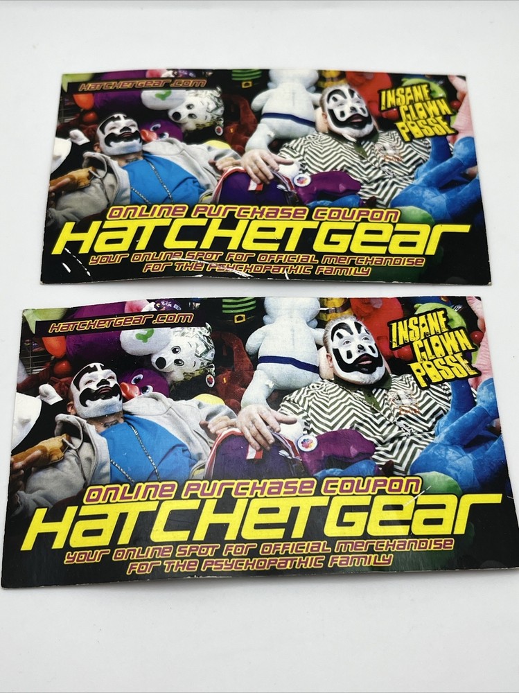 Insane Clown Posse Hatchet Gear Coupon Flyer 3x5” Psychopathic collectible -USED-image