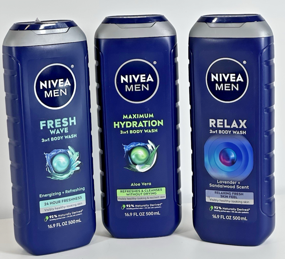 Nivea Men 3-Pack Body Wash 16.9 fl oz Each