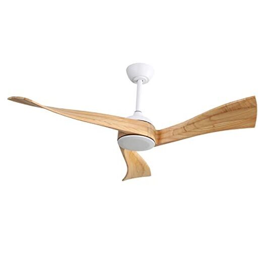 52 inch Solid Wood Ceiling Fan with Remote Control 3 Blades for Indoor Outdoor Use  