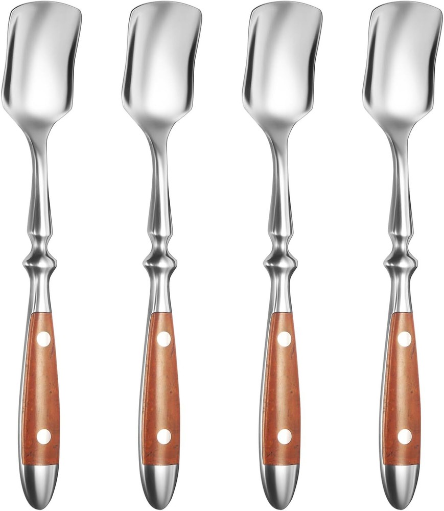 Premium 18/8 Stainless Steel Ice Cream Spoons - Set of 4