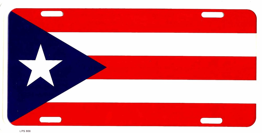 3 PACK PUERTO RICO FLAG EMBOSSED METAL LICENSE PLATE AUTO CAR TAG NEW #806