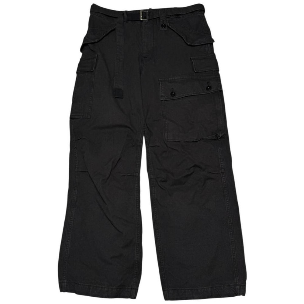 Used Sacai Black Denim Cargo Pants Size 22AW M-138EA