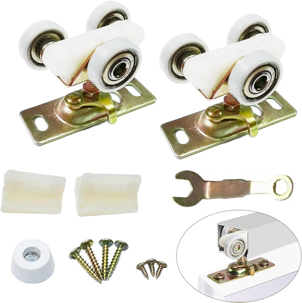 2 Pack Sliding Pocket Door Rollers Replacements Top Hanger Sliding Door Hardware